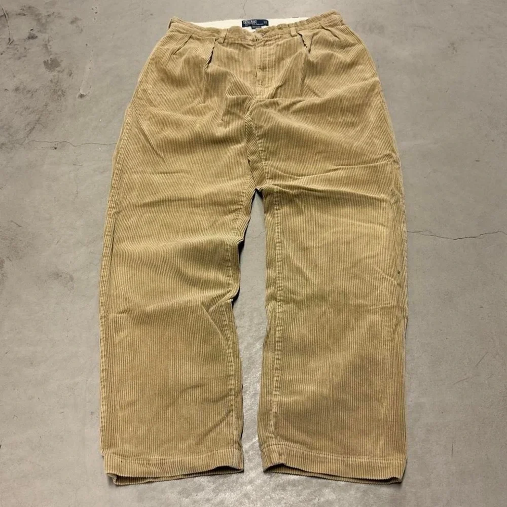 Vintage 90s polo Ralph Lauren cream corduroy pants - Picture 1 of 6
